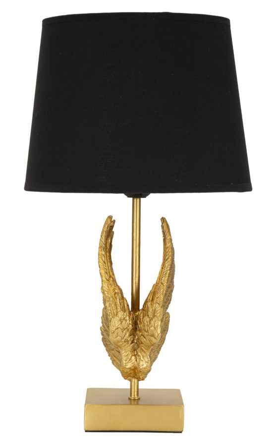 Golden Wings Table Lamp - Matte Black Shade Finish