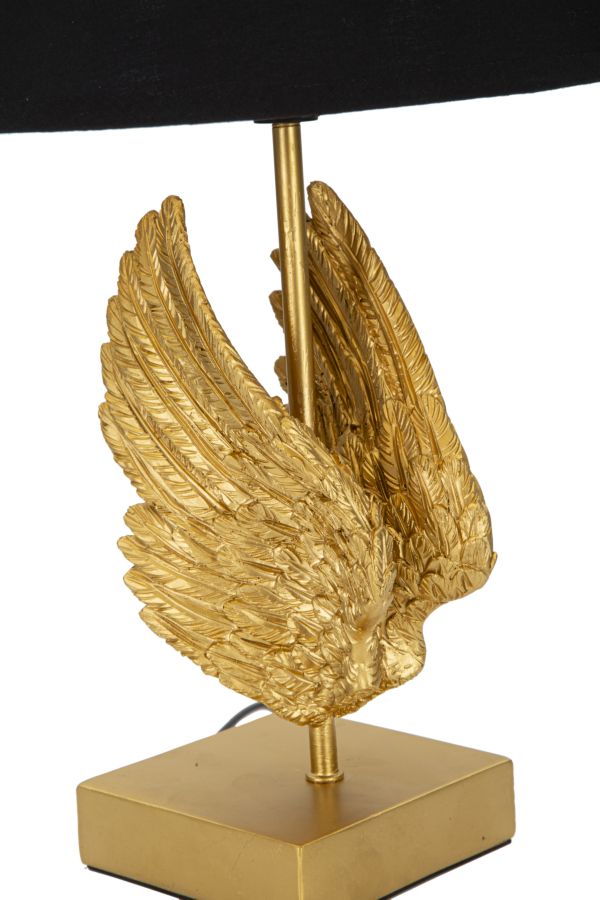 Golden Wings Table Lamp - Matte Black Shade Finish