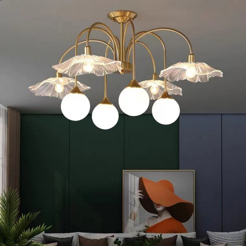 Modern Nordic LED Chandelier – Dining & Bedroom Gold Glass Lighting