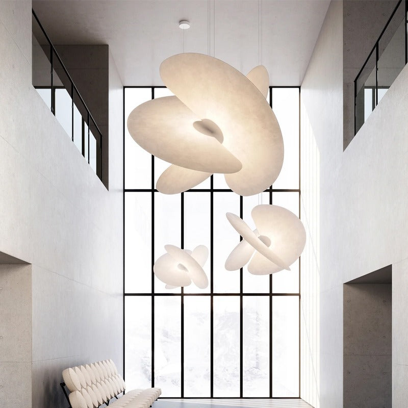 Nordic White Fabric Chandelier – Creative Ceiling Light Fixture