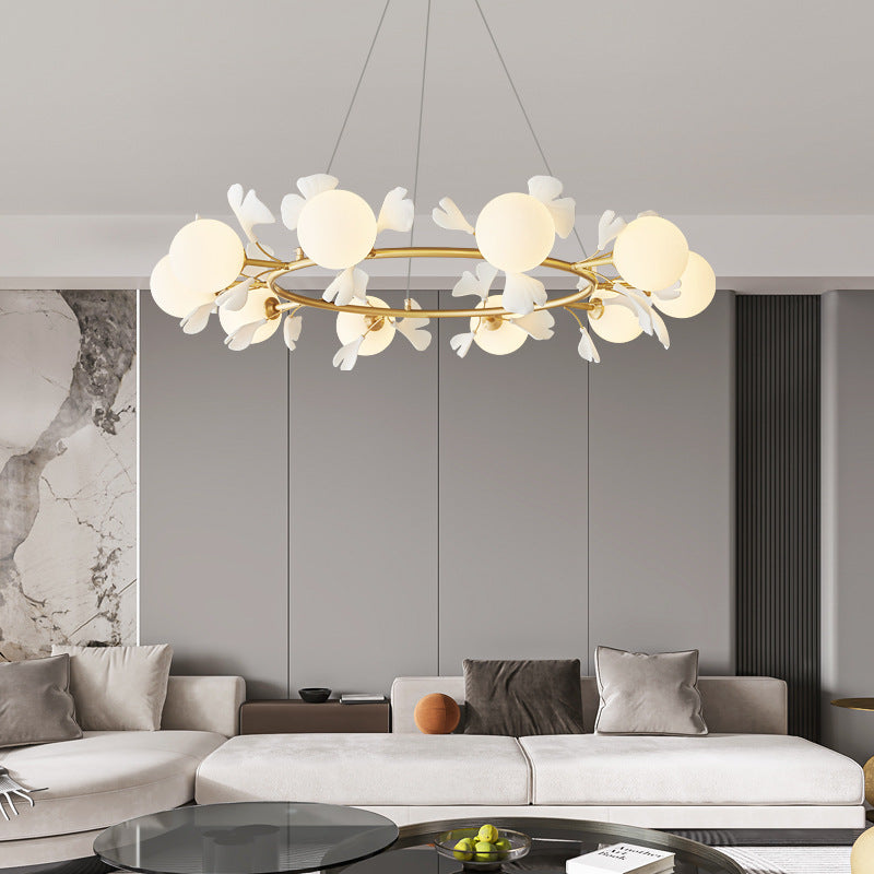 Modern Leaf Glass Chandelier – Creative Minimalist Ceiling Light