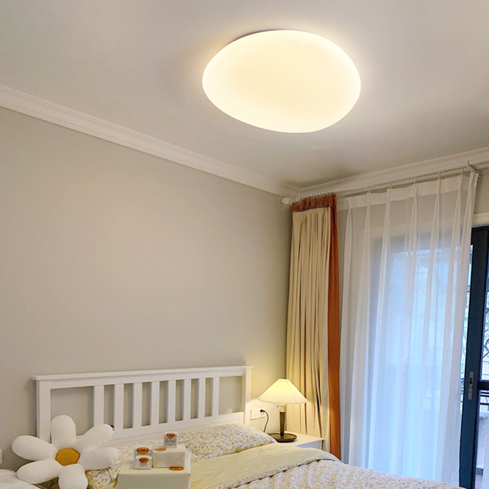 Modern Flush Mount Ceiling Light – Artistic Pebble Shape LED Fixture