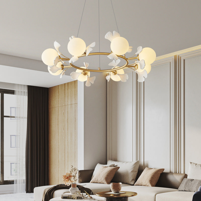 Modern Leaf Glass Chandelier – Creative Minimalist Ceiling Light