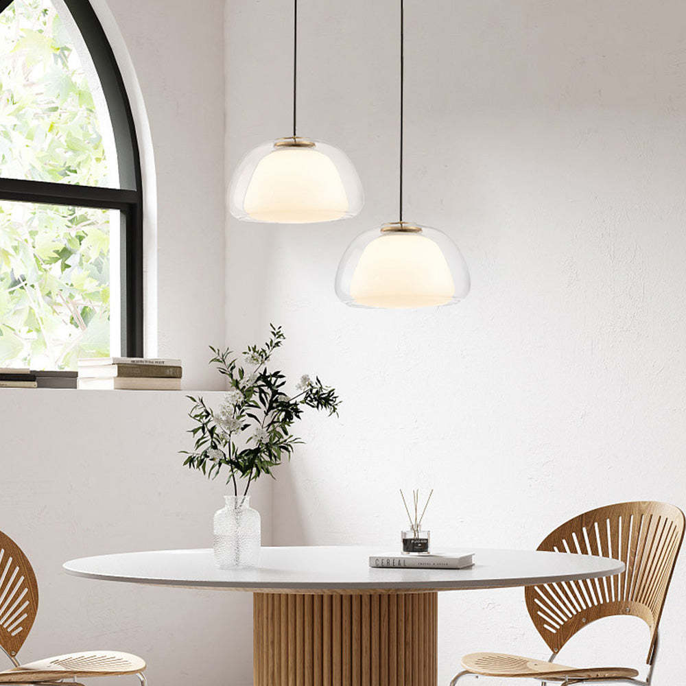 Jelly-Shaped Pendant Lamp | Milk Glass Shade