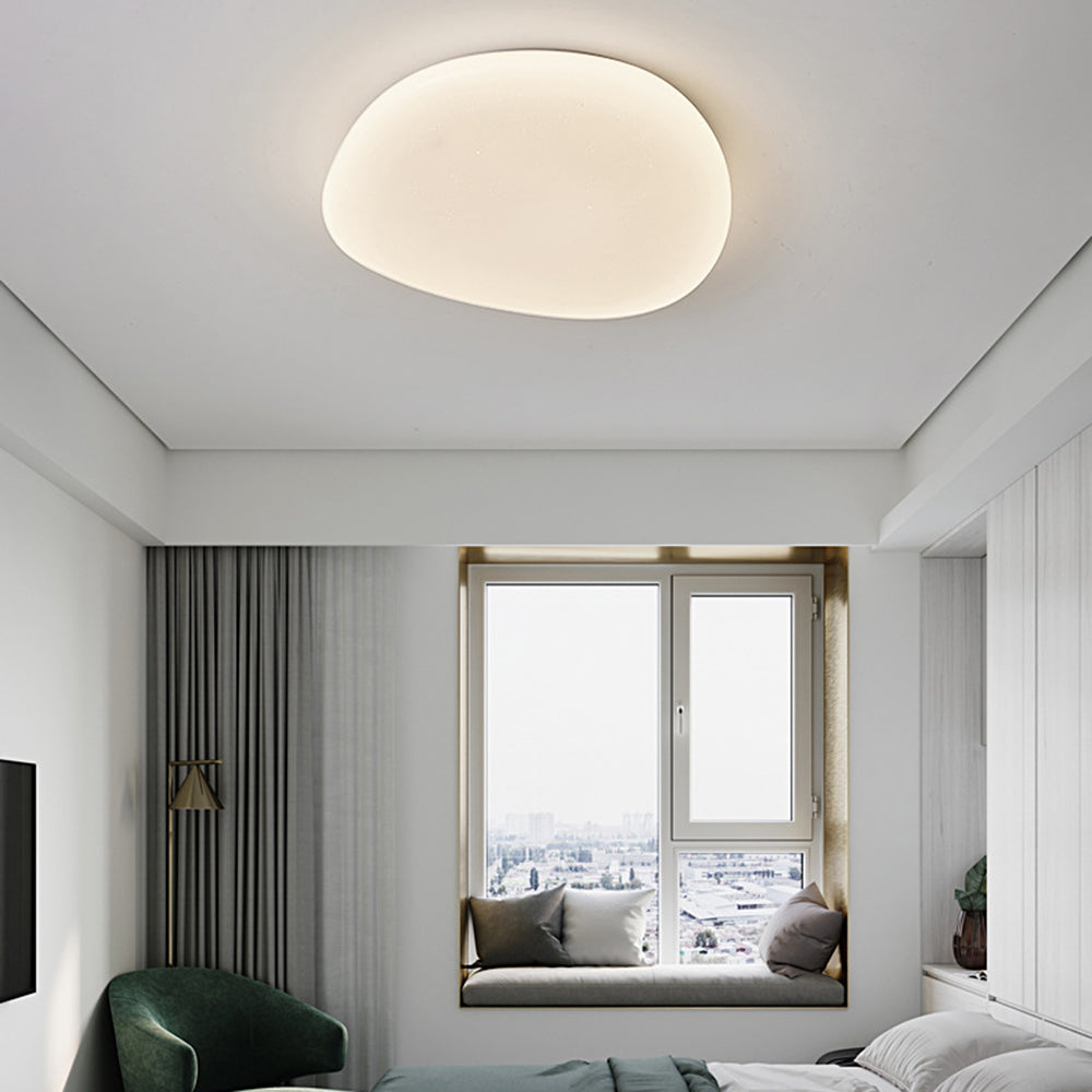 Modern Flush Mount Ceiling Light – Artistic Pebble Shape LED Fixture