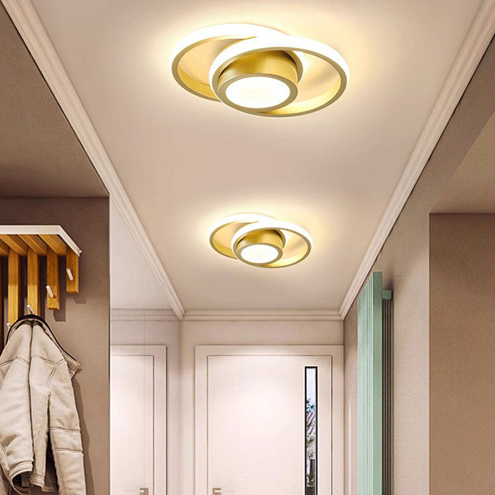 Dual Halo LED Ceiling Light | Minimalist Hallway Lighting