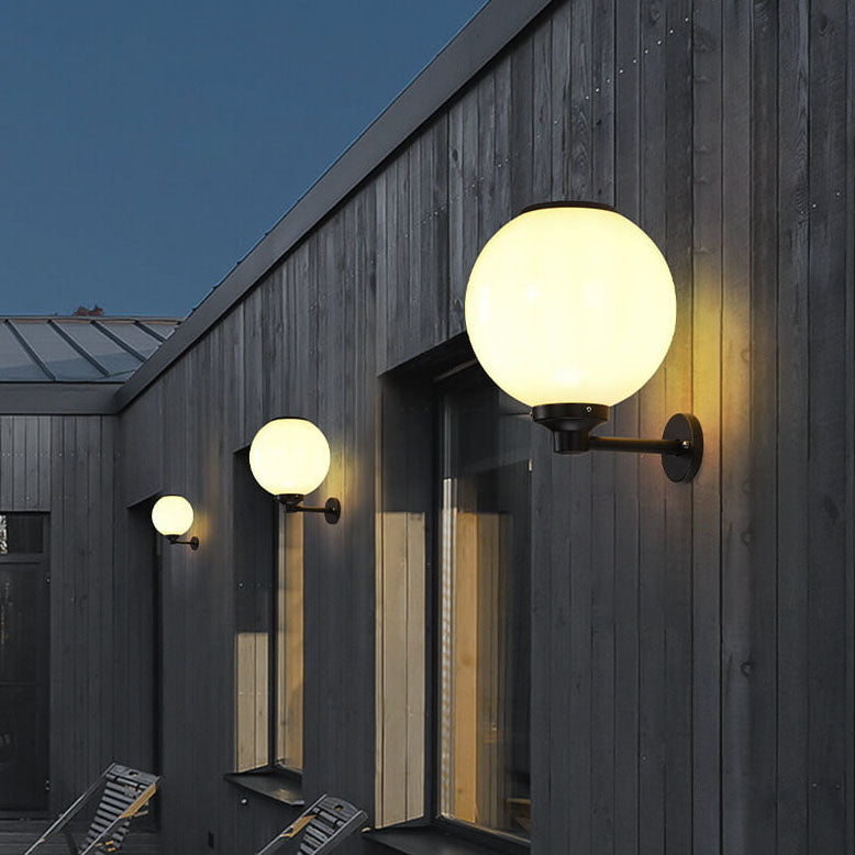 Globe-Style Solar-Powered Outdoor Wall Light