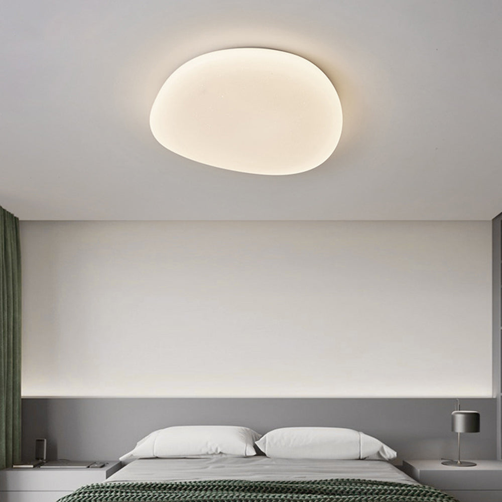 Modern Flush Mount Ceiling Light – Artistic Pebble Shape LED Fixture