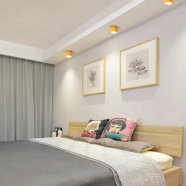 Compact Aluminum Cylinder LED Ceiling Light | Hallways