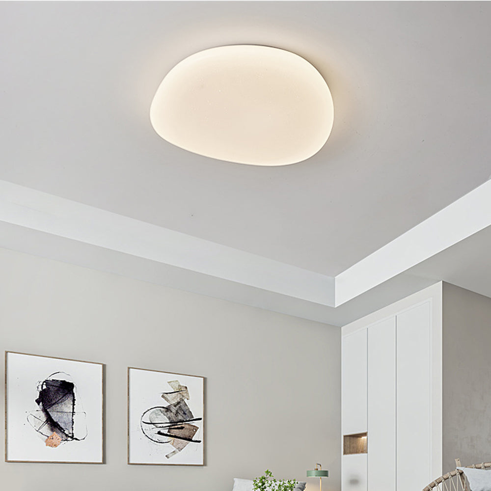 Modern Flush Mount Ceiling Light – Artistic Pebble Shape LED Fixture