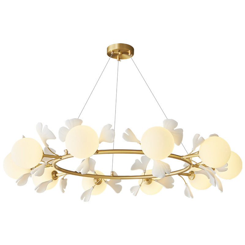 Modern Leaf Glass Chandelier – Creative Minimalist Ceiling Light