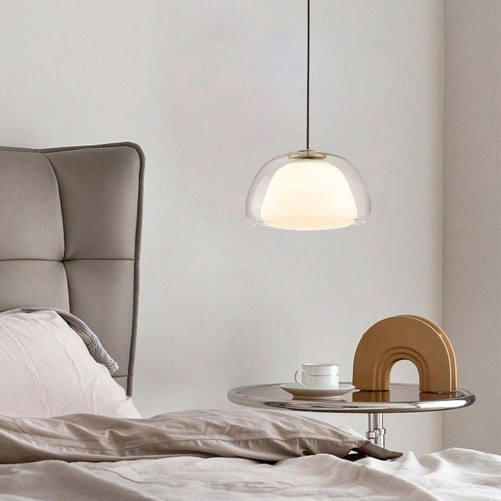 Jelly-Shaped Pendant Lamp | Milk Glass Shade