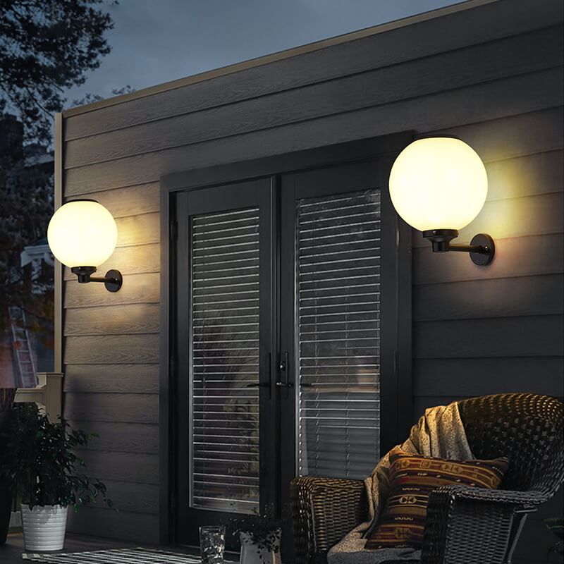Globe-Style Solar-Powered Outdoor Wall Light