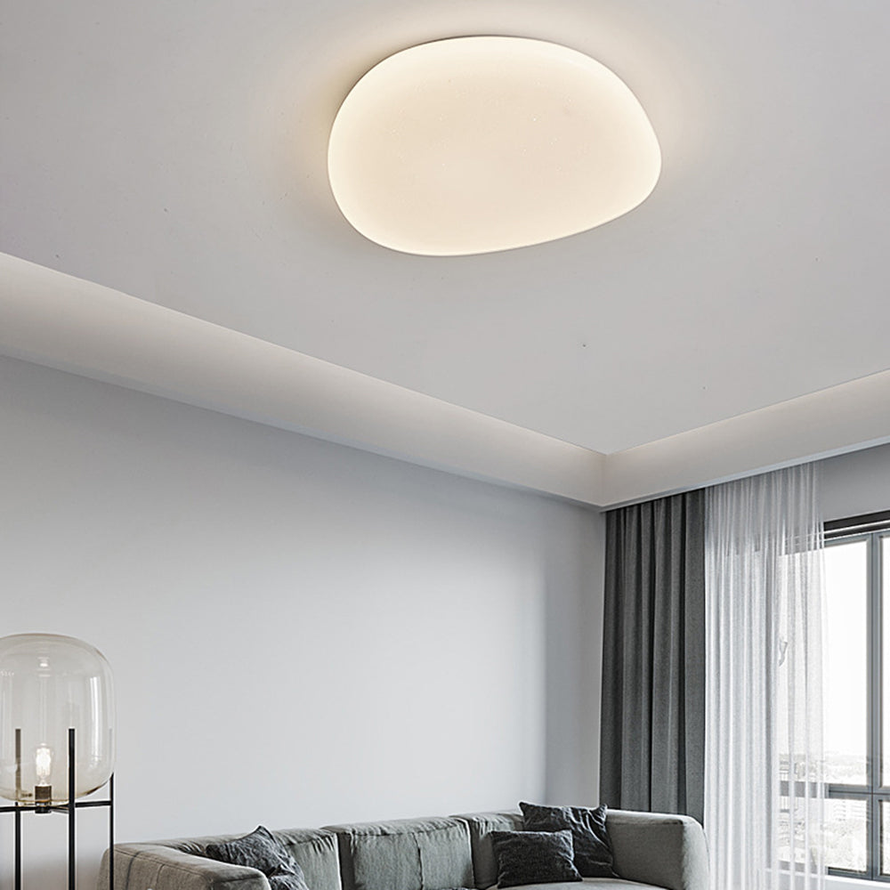 Modern Flush Mount Ceiling Light – Artistic Pebble Shape LED Fixture