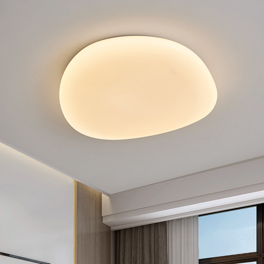 Modern Flush Mount Ceiling Light – Artistic Pebble Shape LED Fixture
