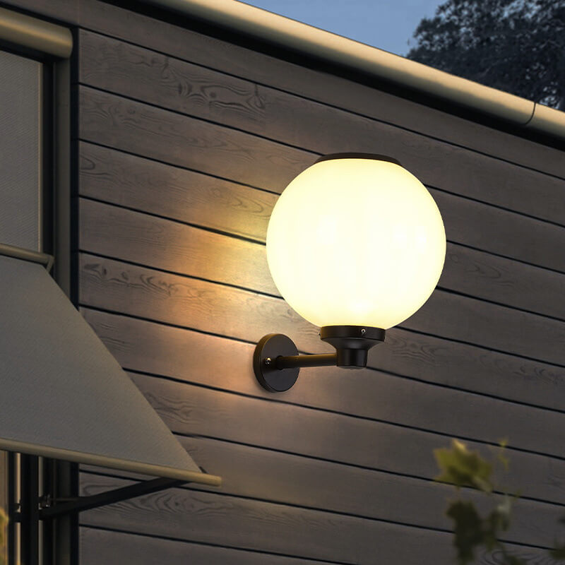 Globe-Style Solar-Powered Outdoor Wall Light