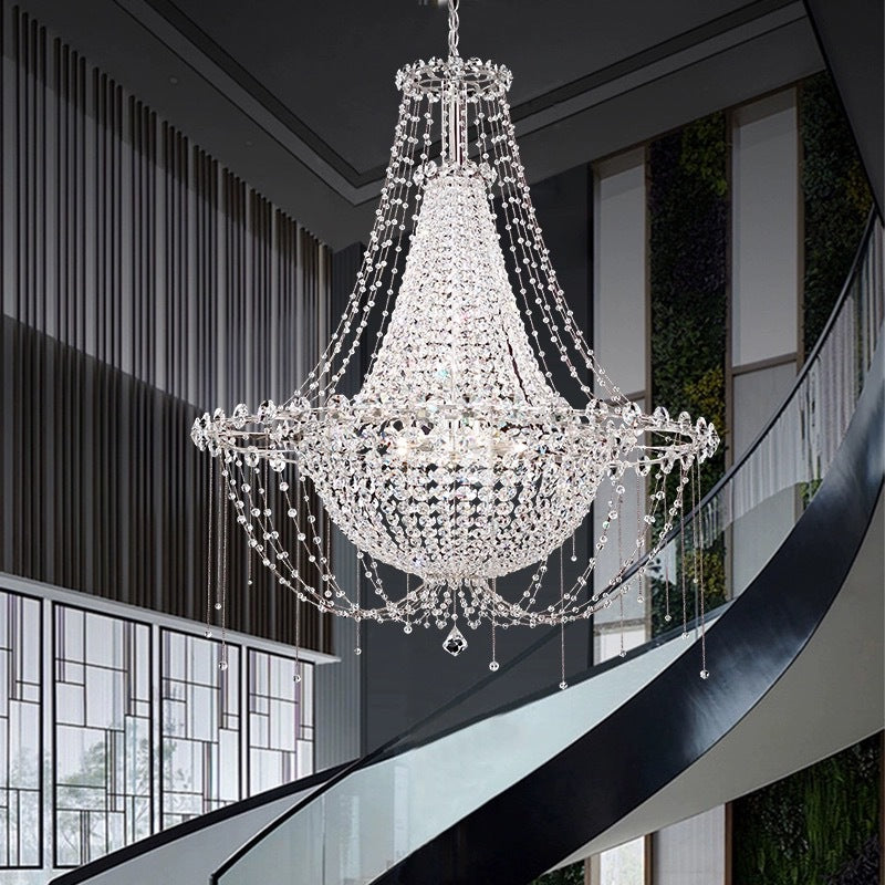 Modern Crystal Chandelier – Italian-Inspired Round Design Ceiling Lamp