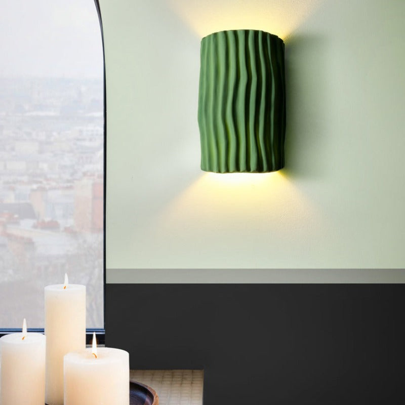 Modern Resin LED Wall Light – Semi-Cylindrical Resin Fixture