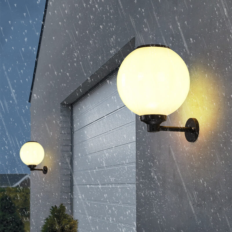 Globe-Style Solar-Powered Outdoor Wall Light