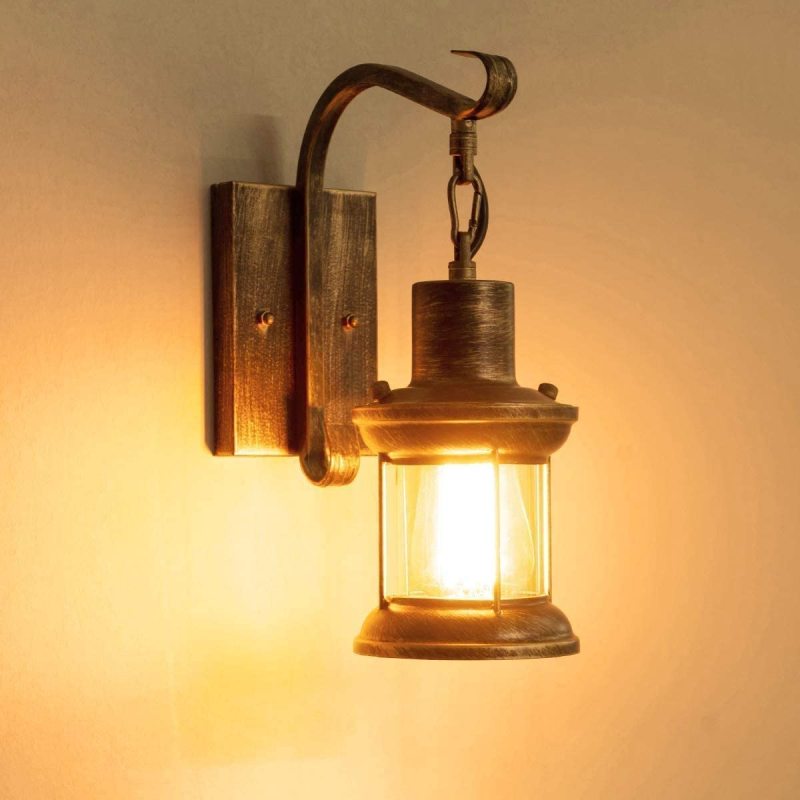 Industrial Plug-In Wall Light – Vintage Sconce with Clear Glass Shade