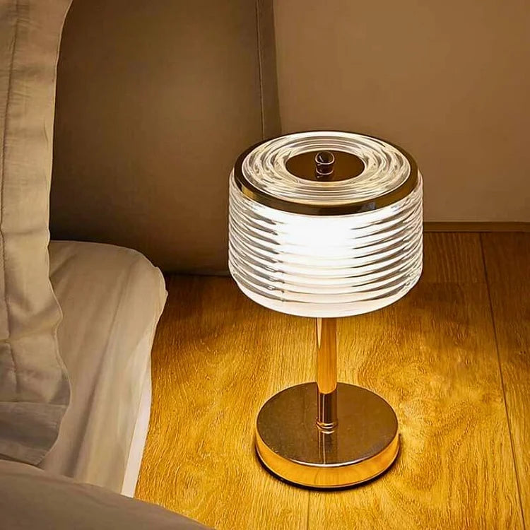 Minimalist LED Crystal Ring Desk Lamp | Bedroom Light