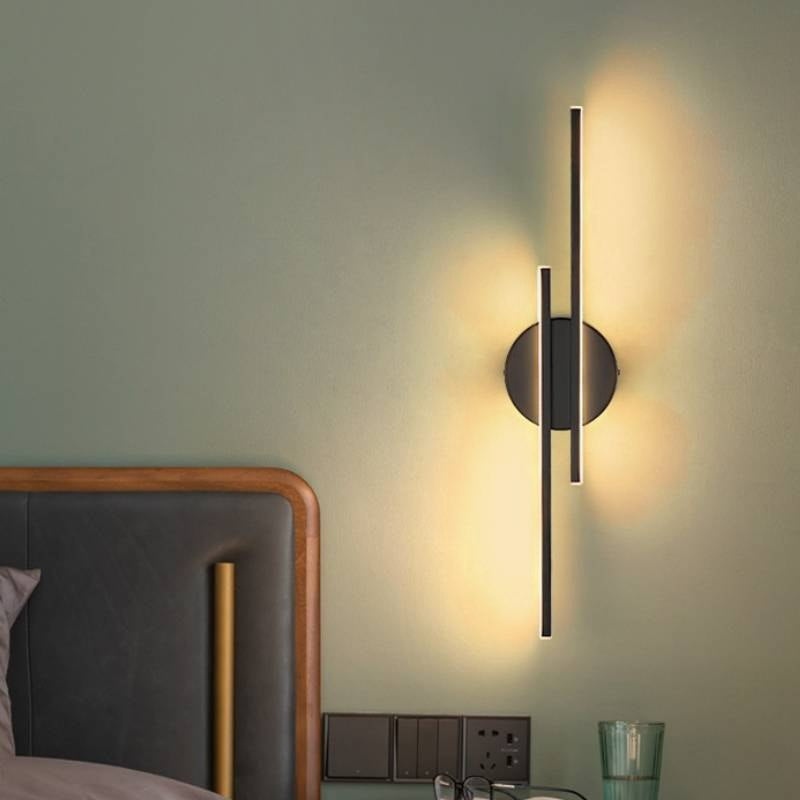 Modern Minimalist Linear Wall Sconce | 2-Light Metal Fixture