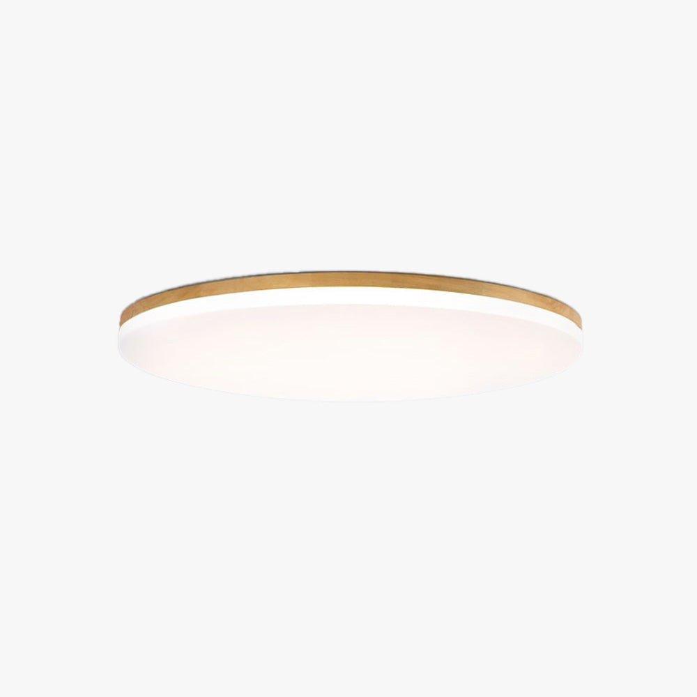 Slim Round Wood & Acrylic LED Ceiling Lamp – Dimmable Modern Lighting
