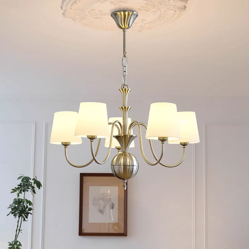 Vintage-Inspired Multi-Dome Chandelier – Classy Metal and Glass Ceiling Fixture