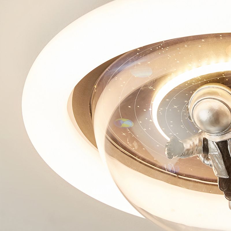 Kids’ Room Ceiling Light – Cosmic Astronaut Flush Mount Fixture
