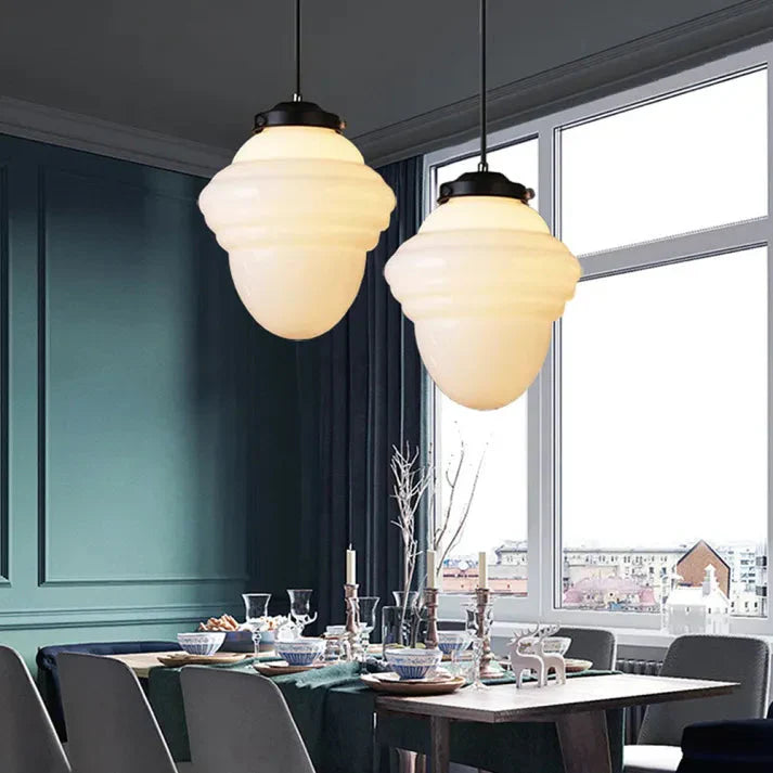 Geometric Pendant Lamp | Frosted White Glass Shade