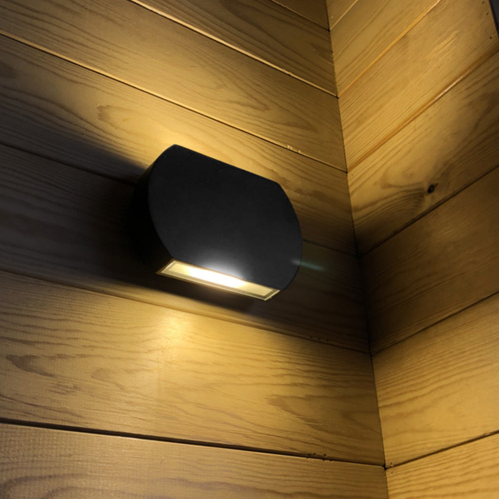 Outdoor Geometric Aluminium Wall Light – IP65 with Glass Shade
