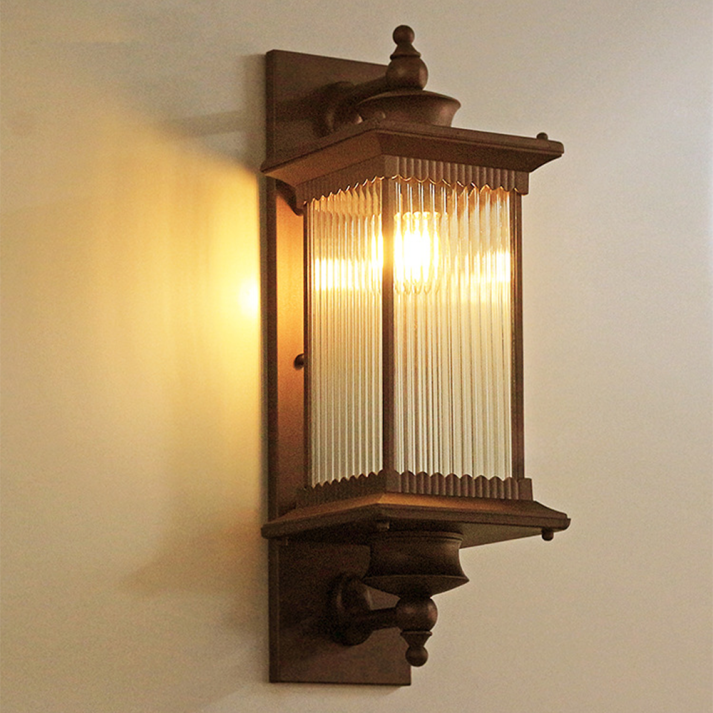 Outdoor Wall Lamp with Rectangular Retro Housing