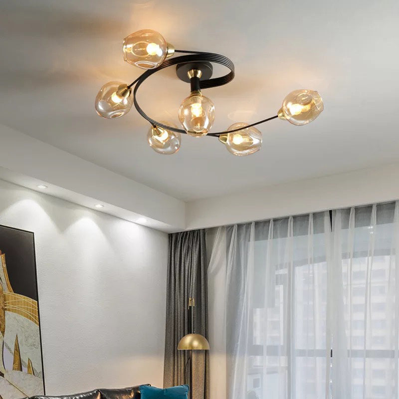 Stylish Glass Ceiling Fixture – Flush Mount Ceiling Light