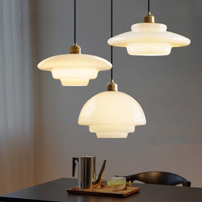 Hanging Pendant Light | Frosted White Glass