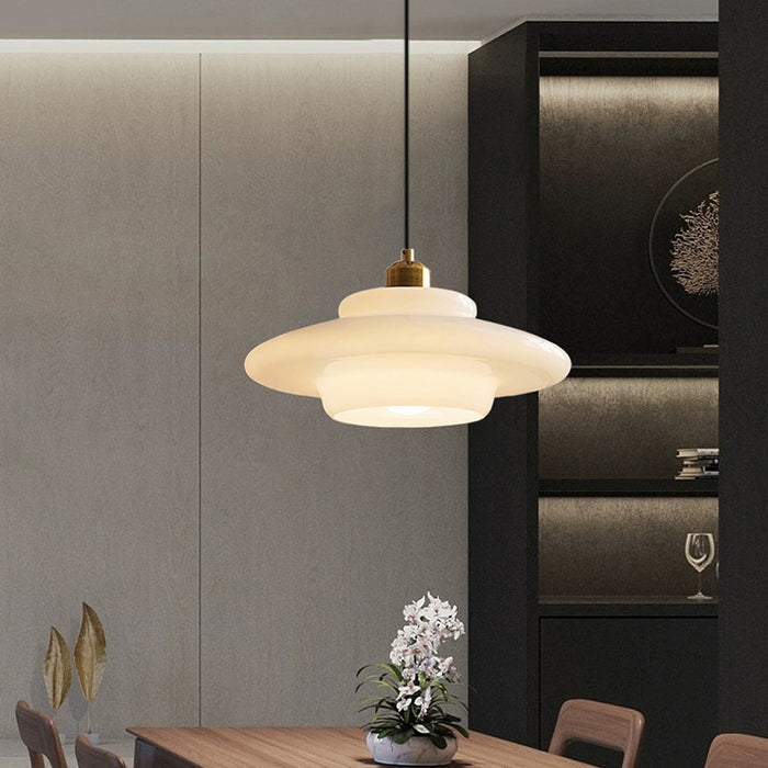 Hanging Pendant Light | Frosted White Glass