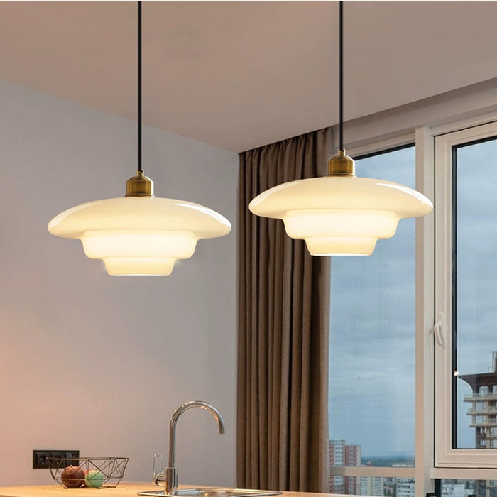 Hanging Pendant Light | Frosted White Glass