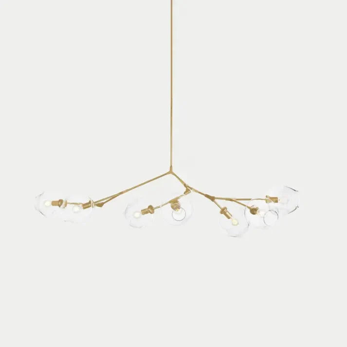 Modern Satellite-Shape Chandelier | Blown Glass Shades Ceiling Light Fixture