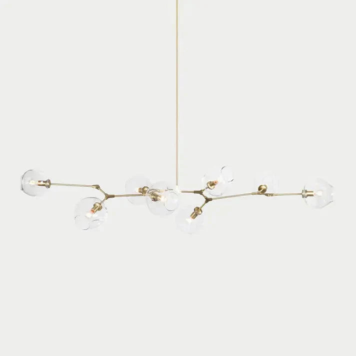 Modern Satellite-Shape Chandelier | Blown Glass Shades Ceiling Light Fixture