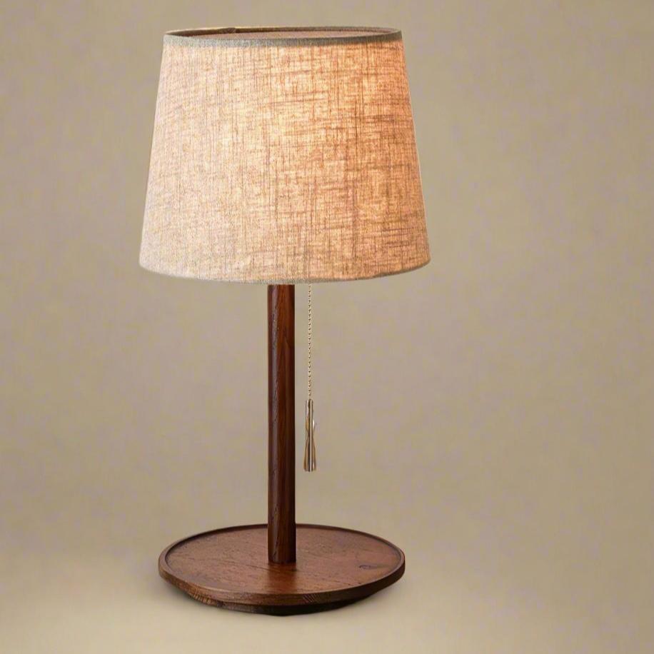 Nordic Walnut Base with Fabric Shade Table Lamp