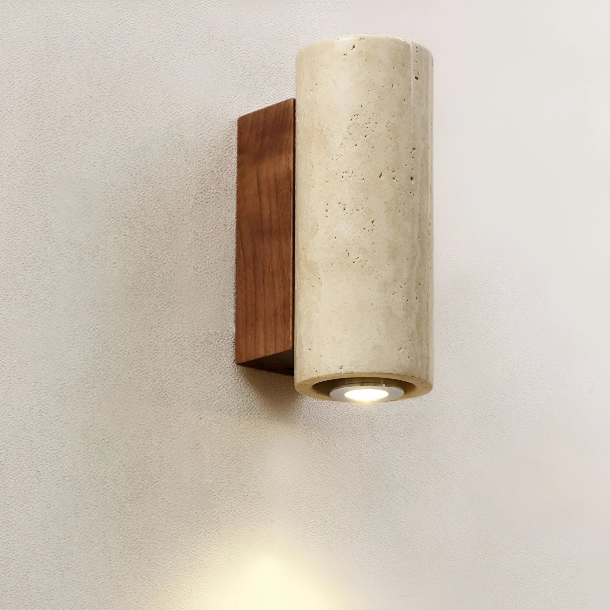 Travertine Wall Sconce – Natural Stone Light Fixture for Hallway or Bedroom