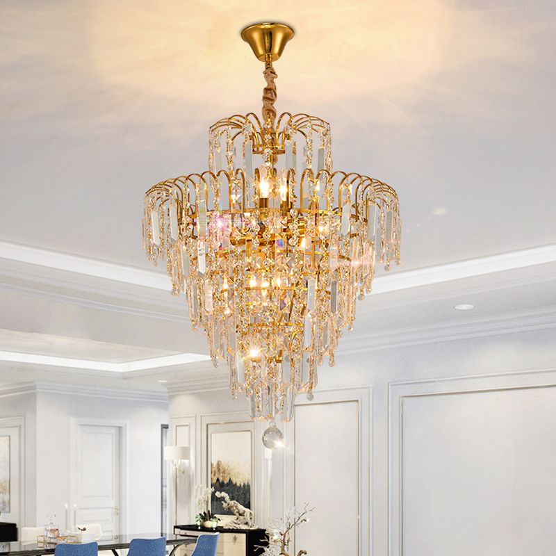 Opulent Gold Crystal Chandelier – Timeless Decorative Lighting