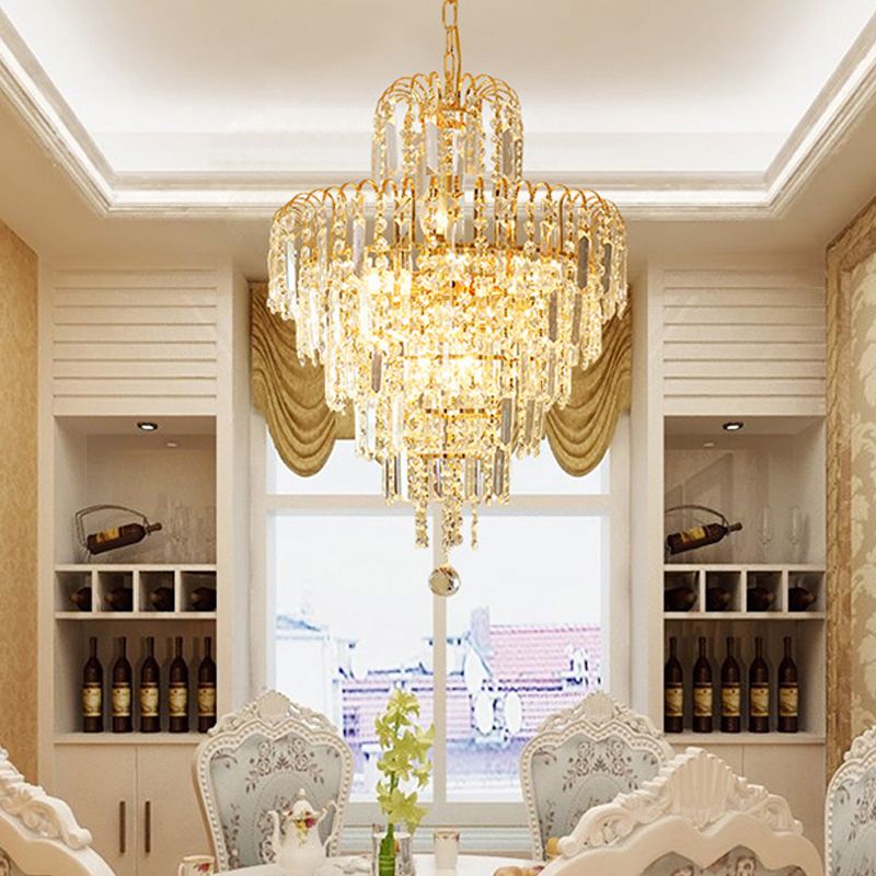 Opulent Gold Crystal Chandelier – Timeless Decorative Lighting