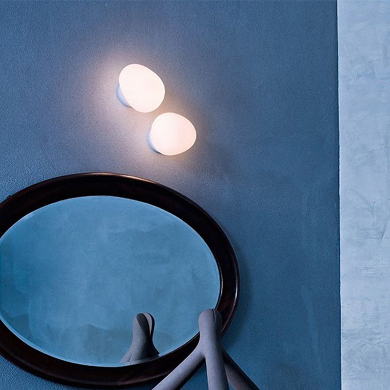 Minimalist Pebble-Shape Wall Light – Hardwired LED Fixture