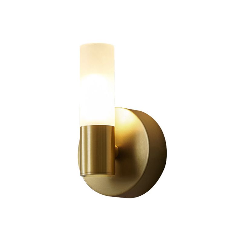Cylindrical LED Wall Sconce – Sleek Gold Metal Fixture