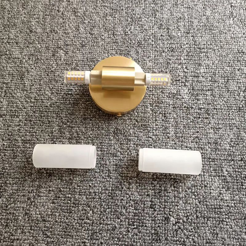 Cylindrical LED Wall Sconce – Sleek Gold Metal Fixture