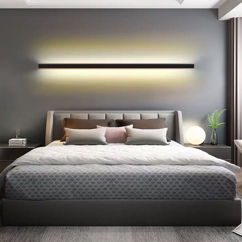 Modern Minimalist Linear Wall Lamp – Metal Lighting in Gold, Black, or White