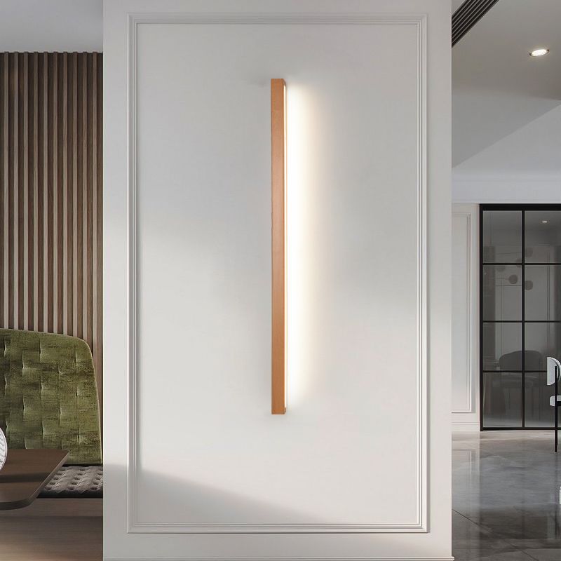 Modern Linear Wooden Wall Lamp – Decorative LED Wall Light