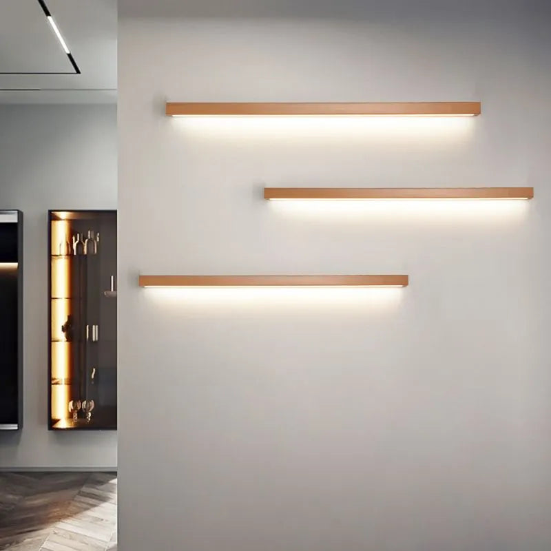 Modern Linear Wooden Wall Lamp – Decorative LED Wall Light