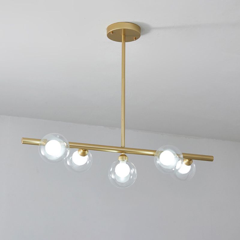 Nordic Linear Pendant Light – Bubble Glass Shades, Modern Design