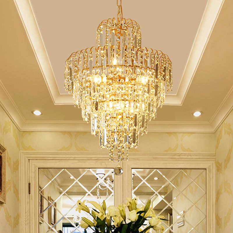 Opulent Gold Crystal Chandelier – Timeless Decorative Lighting